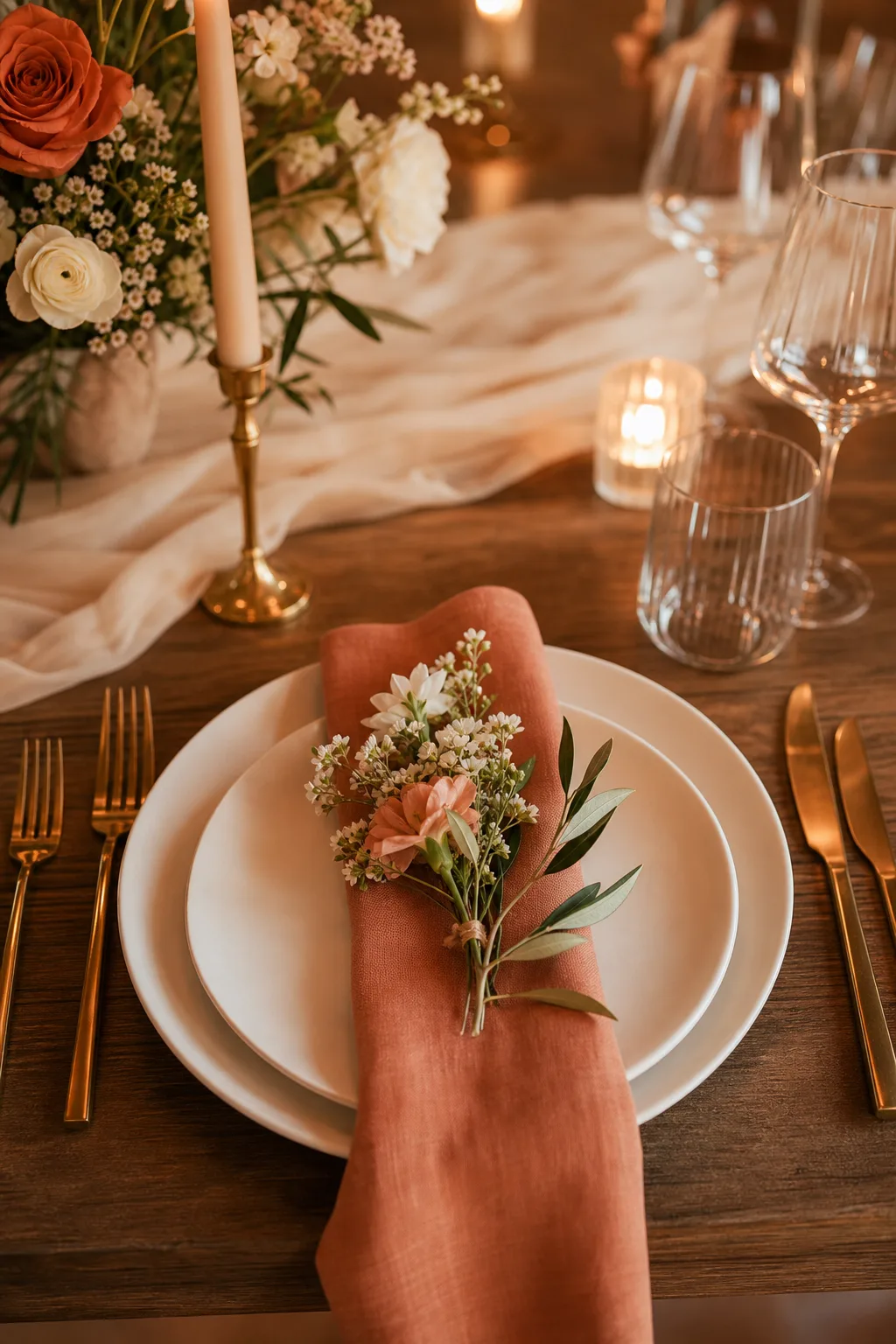Elegant wedding table place setting