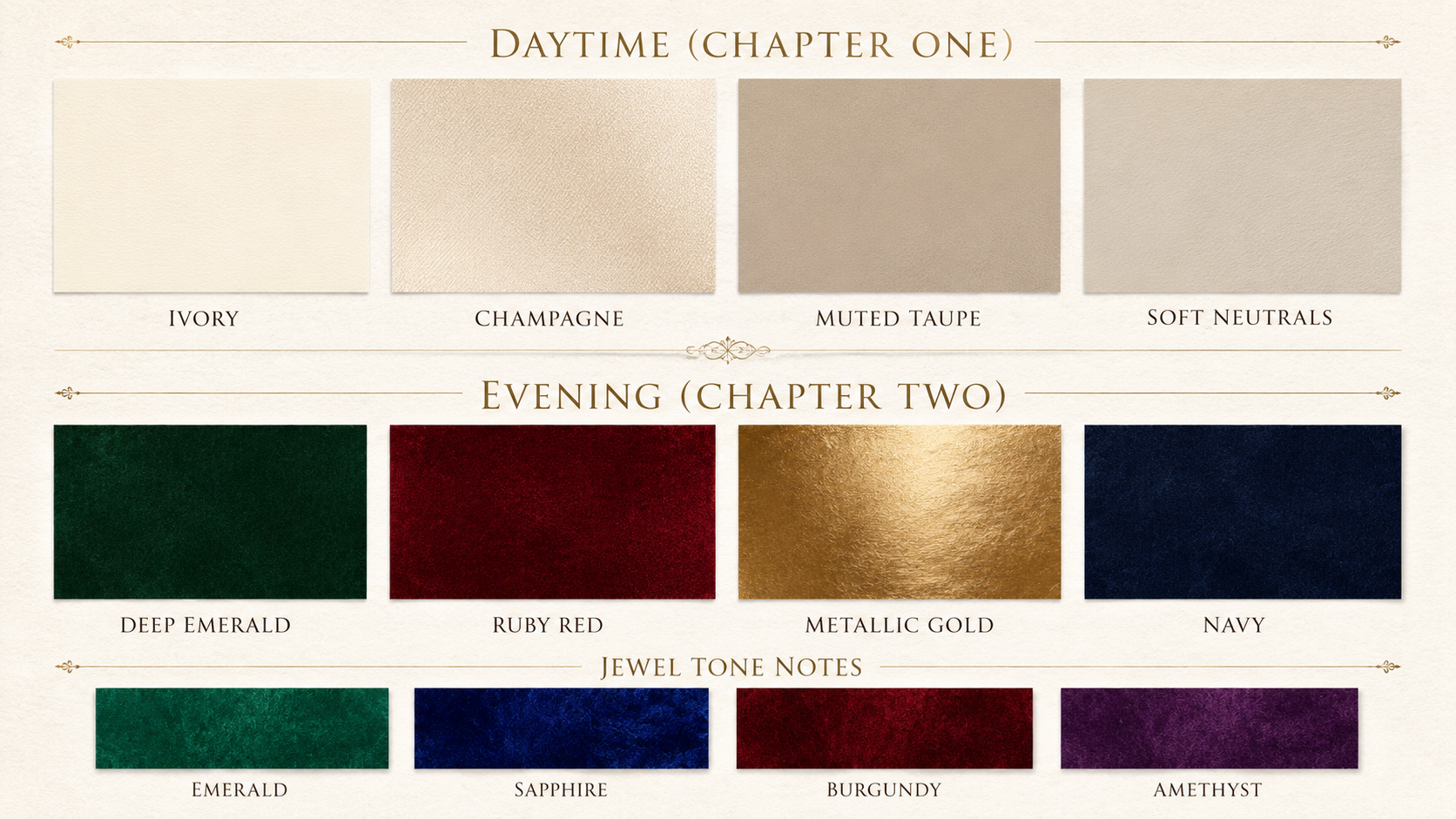 Luxury Wedding Colour Palettes