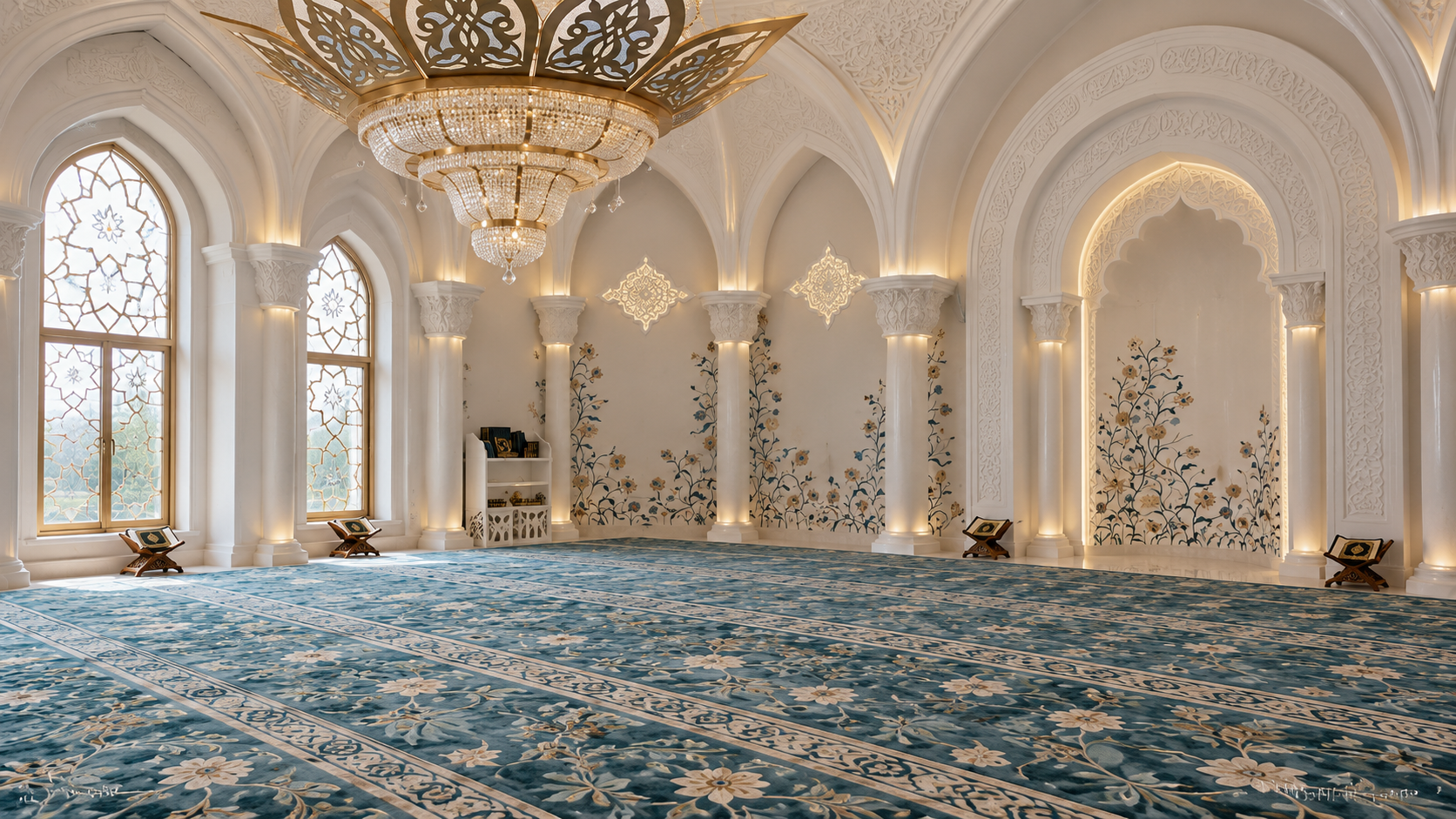 Luxurious Serene Mosque Prayer Hall.png